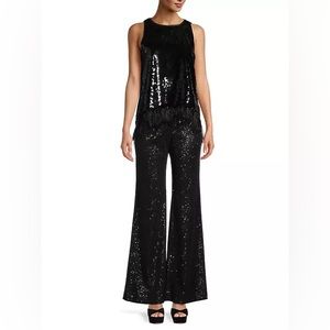 $595 Ungaro Sandra Flared Sequin Pants, Sz 14